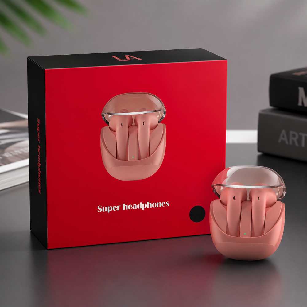 LA Super Headphones Wireless Bluetooth Earbuds with Charging Case | Hi-Fi Sound | Touch Control | Long Battery Life